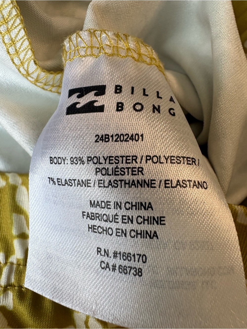 Billabong Hang Loose Pants Chartreuse Mustard Yellow Printed Flared Pants Sz M - Picture 5 of 10